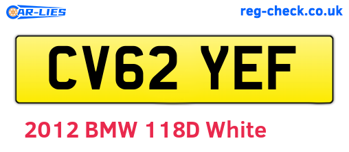 CV62YEF are the vehicle registration plates.