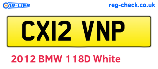 CX12VNP are the vehicle registration plates.