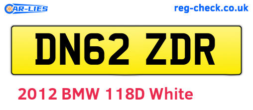 DN62ZDR are the vehicle registration plates.