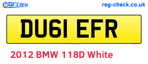 DU61EFR are the vehicle registration plates.