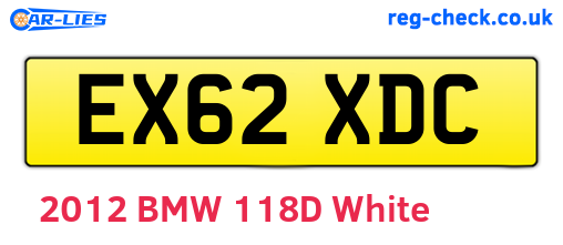 EX62XDC are the vehicle registration plates.