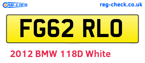 FG62RLO are the vehicle registration plates.