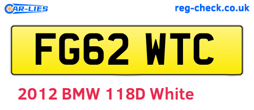 FG62WTC are the vehicle registration plates.