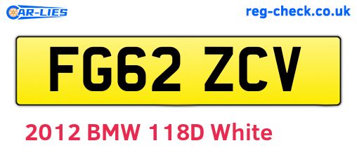 FG62ZCV are the vehicle registration plates.