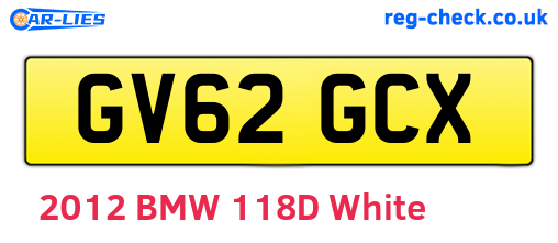 GV62GCX are the vehicle registration plates.