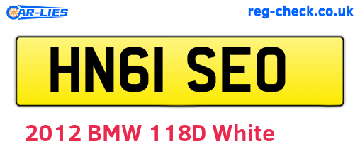 HN61SEO are the vehicle registration plates.