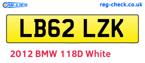 LB62LZK are the vehicle registration plates.