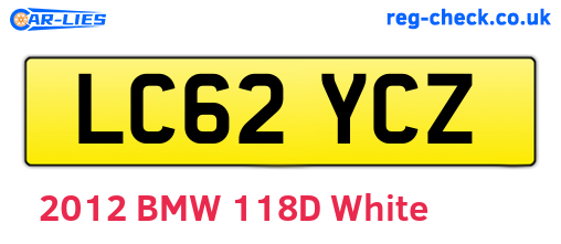 LC62YCZ are the vehicle registration plates.