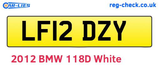 LF12DZY are the vehicle registration plates.