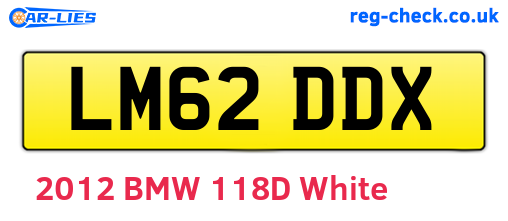 LM62DDX are the vehicle registration plates.