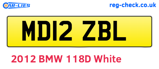 MD12ZBL are the vehicle registration plates.