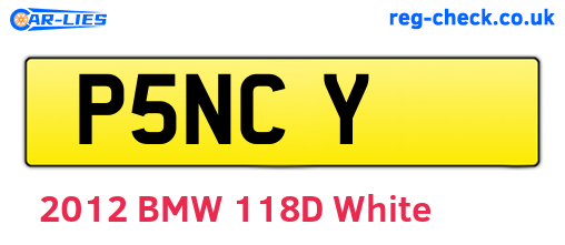 P5NCY are the vehicle registration plates.