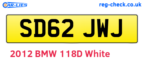 SD62JWJ are the vehicle registration plates.