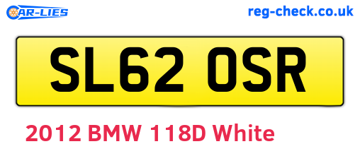 SL62OSR are the vehicle registration plates.