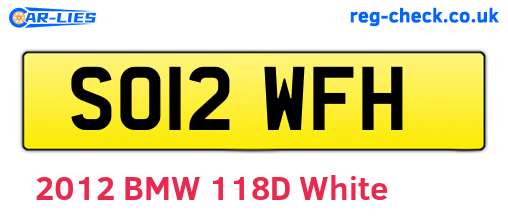 SO12WFH are the vehicle registration plates.