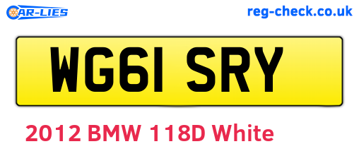WG61SRY are the vehicle registration plates.