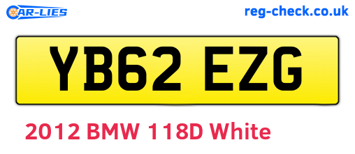 YB62EZG are the vehicle registration plates.
