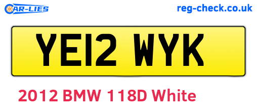 YE12WYK are the vehicle registration plates.