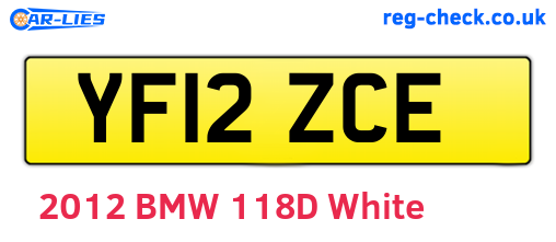 YF12ZCE are the vehicle registration plates.