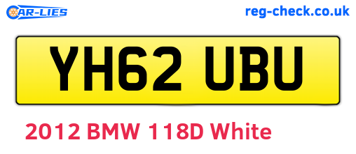 YH62UBU are the vehicle registration plates.