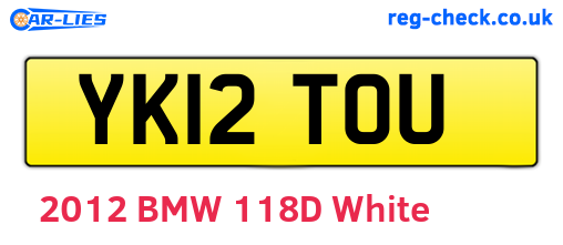YK12TOU are the vehicle registration plates.