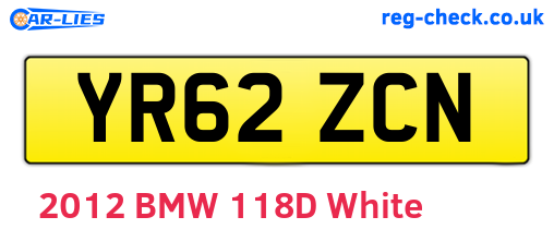 YR62ZCN are the vehicle registration plates.