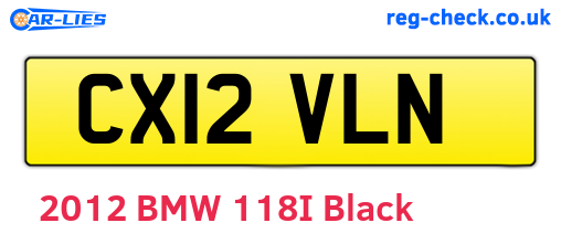 CX12VLN are the vehicle registration plates.