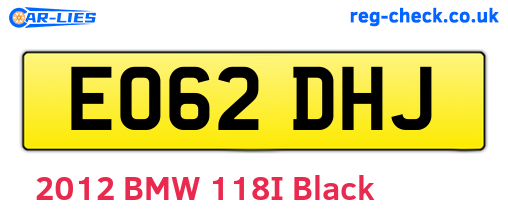 EO62DHJ are the vehicle registration plates.