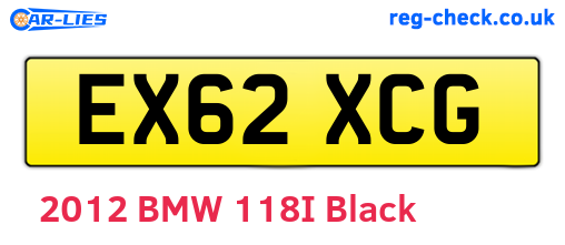 EX62XCG are the vehicle registration plates.