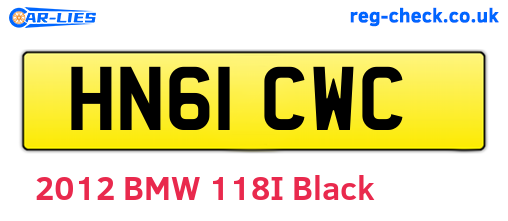 HN61CWC are the vehicle registration plates.