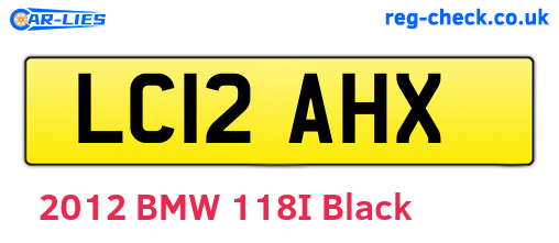 LC12AHX are the vehicle registration plates.