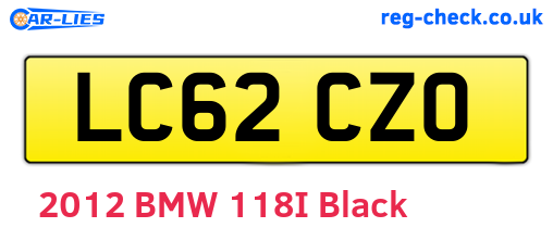 LC62CZO are the vehicle registration plates.