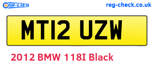 MT12UZW are the vehicle registration plates.
