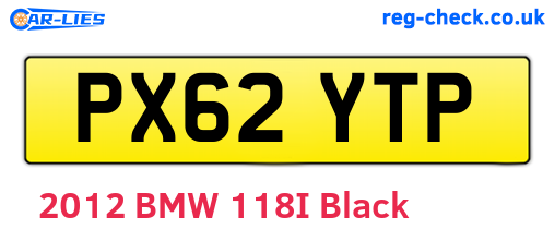 PX62YTP are the vehicle registration plates.