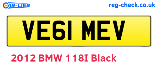 VE61MEV are the vehicle registration plates.