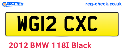 WG12CXC are the vehicle registration plates.