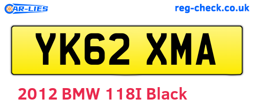 YK62XMA are the vehicle registration plates.