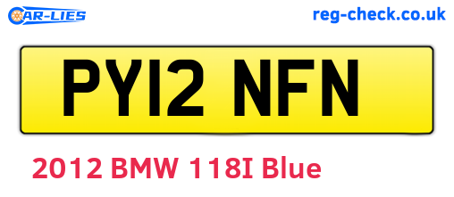 PY12NFN are the vehicle registration plates.