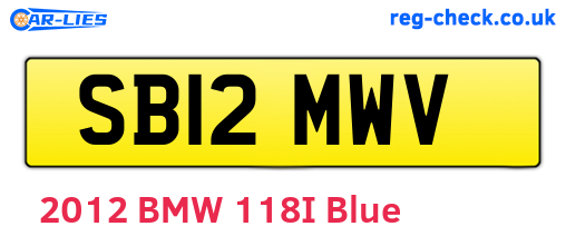 SB12MWV are the vehicle registration plates.