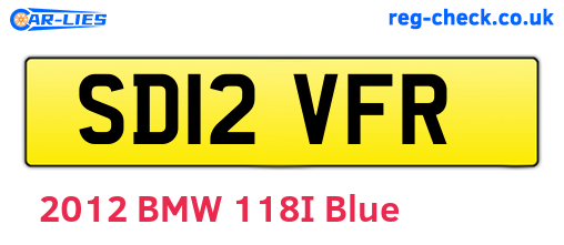 SD12VFR are the vehicle registration plates.