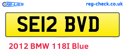 SE12BVD are the vehicle registration plates.