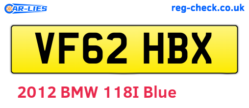 VF62HBX are the vehicle registration plates.
