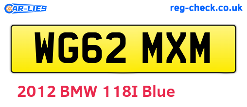 WG62MXM are the vehicle registration plates.
