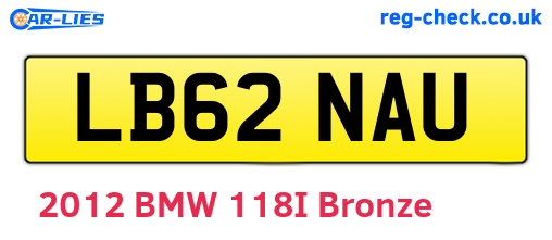 LB62NAU are the vehicle registration plates.