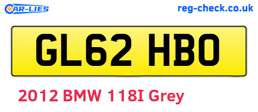 GL62HBO are the vehicle registration plates.