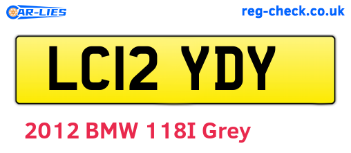 LC12YDY are the vehicle registration plates.