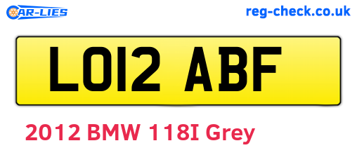 LO12ABF are the vehicle registration plates.