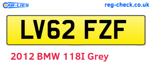 LV62FZF are the vehicle registration plates.