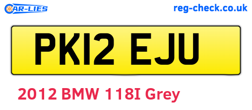 PK12EJU are the vehicle registration plates.