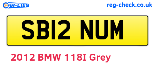 SB12NUM are the vehicle registration plates.